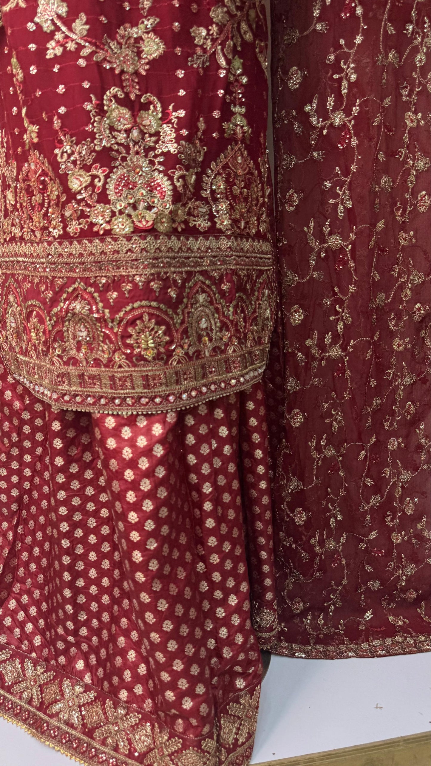 CHIFFON FABRIC 3-PCS Heavy Embroided Dress With Dupatta