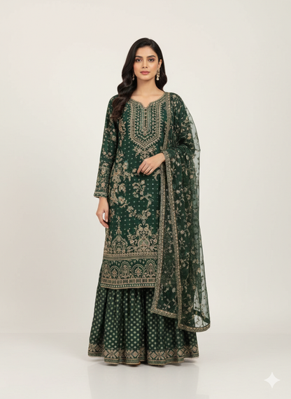 Chiffon Dress – Heavy Embroidered Elegant Wear ✨