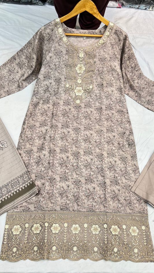 ✨ Printed Embroidered 3-Piece Suit ✨