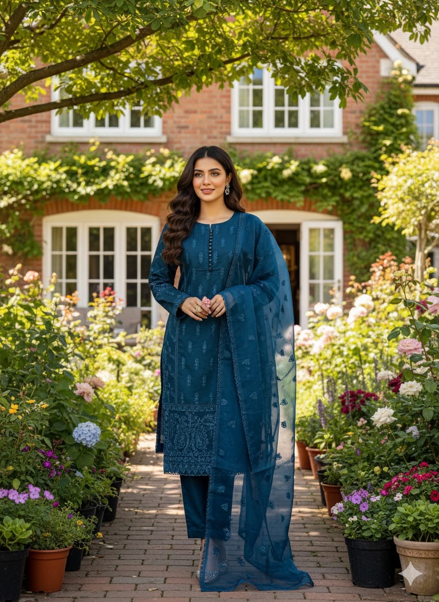 KHADDI Winter Collection Casual Wear Chicken kari Work On Dress