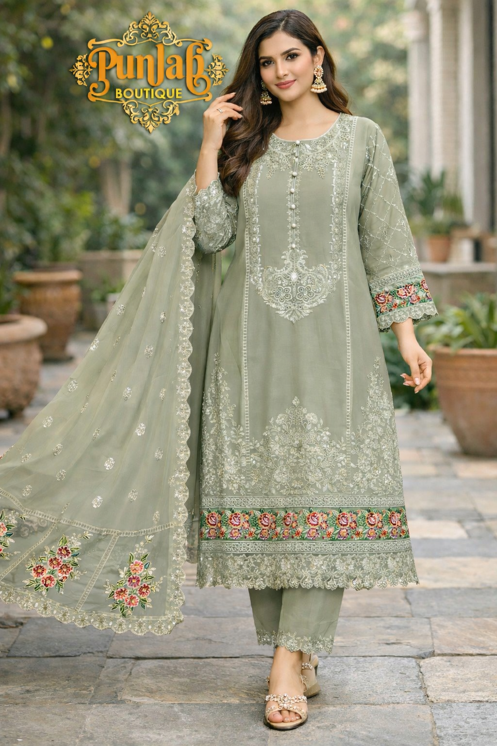 CHIFFON FABRIC 3-PCS Beautiful Heavy Embroided Dress 2026