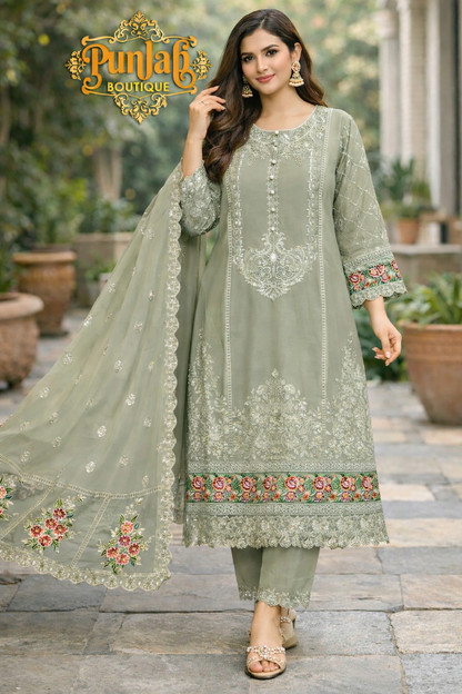 CHIFFON FABRIC 3-PCS Beautiful Heavy Embroided Dress 2026