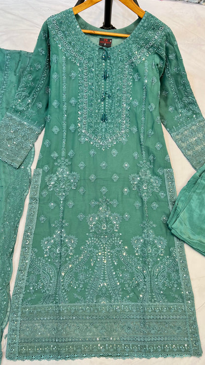 ✨ Luxury Embroidered Chiffon 3-Piece Suit ✨