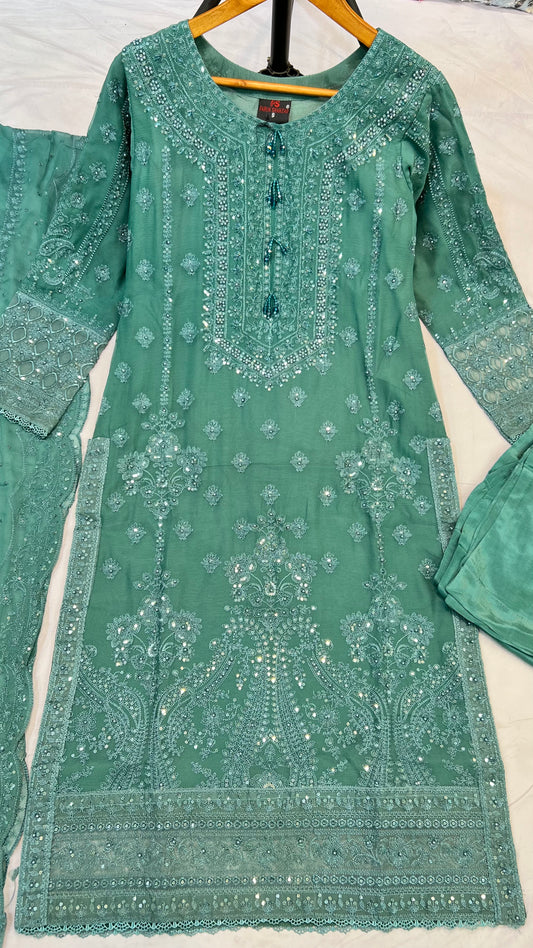 ✨ Luxury Embroidered Chiffon 3-Piece Suit ✨