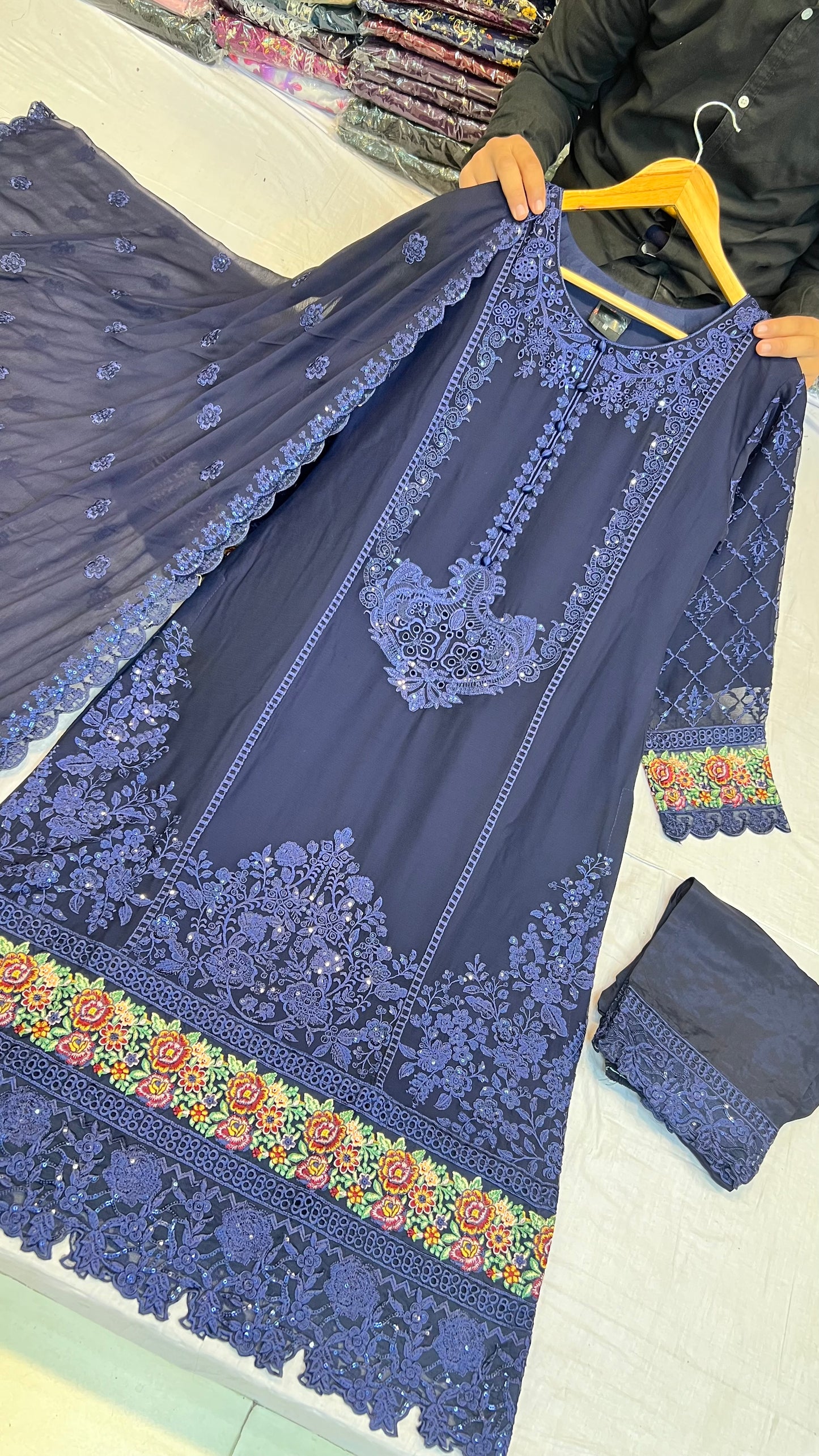 CHIFFON FABRIC 3-PCS Beautiful Heavy Embroided Dress 2026
