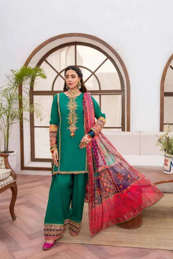 Karma Apsara Dress In Bottle Green