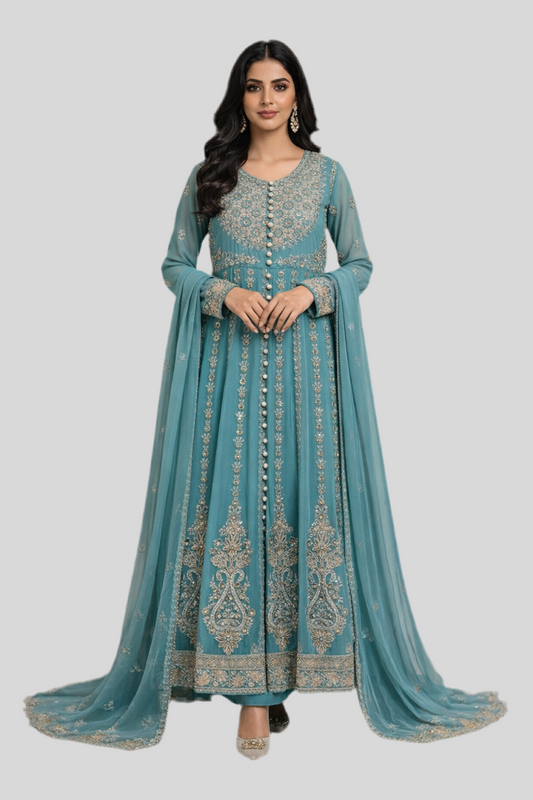 SG1778 Frock Chiffon Light Teal