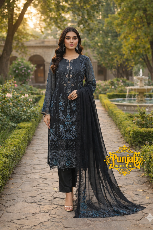 SJ3605 Chiffon Gray Black