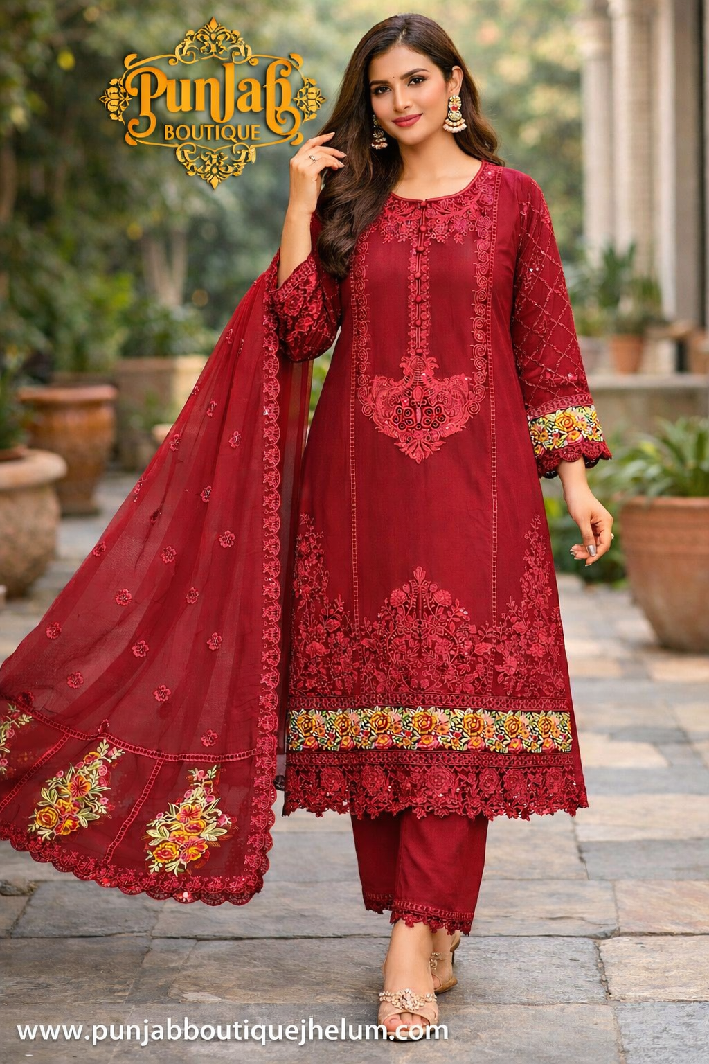 CHIFFON FABRIC 3-PCS Beautiful Heavy Embroided Dress 2026