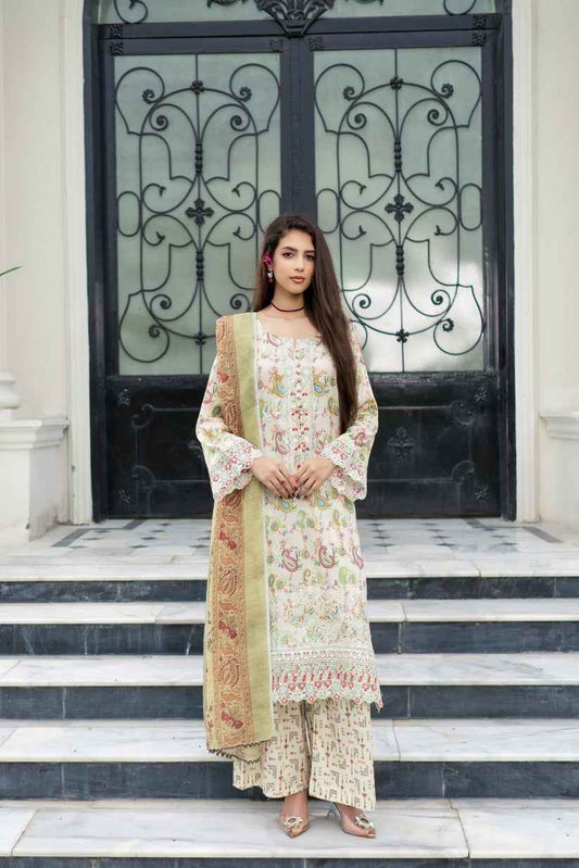 MUNIRA Beautiful Lawn Dress In Beige