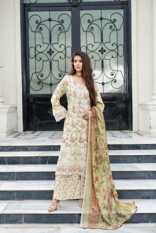 MUNIRA Beautiful Lawn Dress In Beige