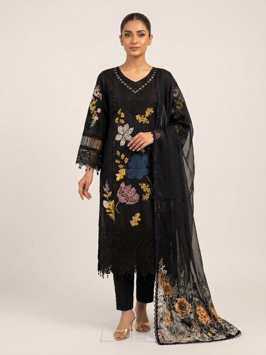 SG1478 Chikan kari Viscose Black