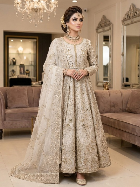 Organza Wedding Maxi | Grace & Glamour in Every Stitch Off White