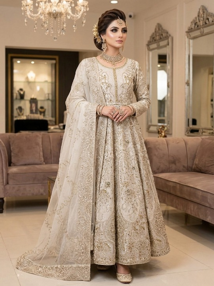 Organza Wedding Maxi | Grace & Glamour in Every Stitch Off White