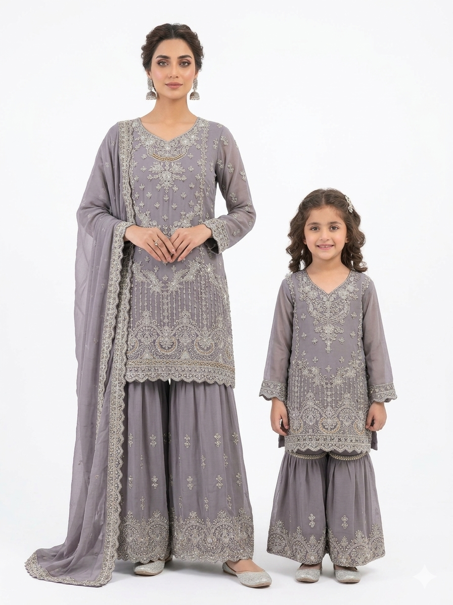Chiffon Mother Daughter Dress Lylic