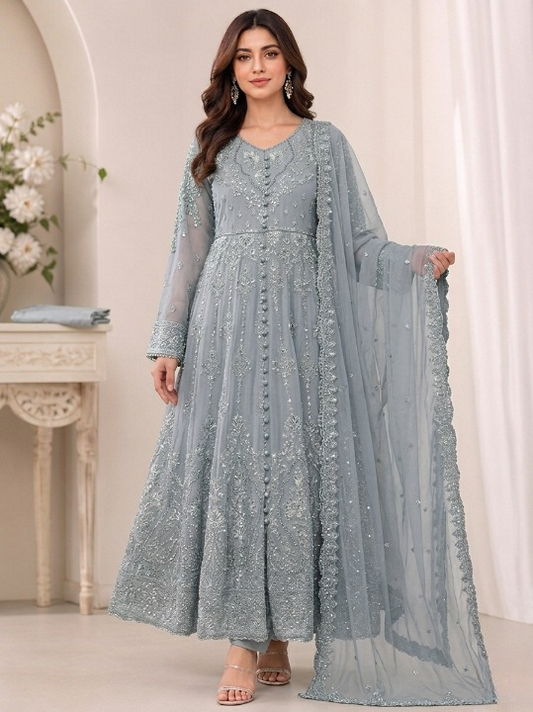 SG1497 Frock Chiffon ICE BLUE
