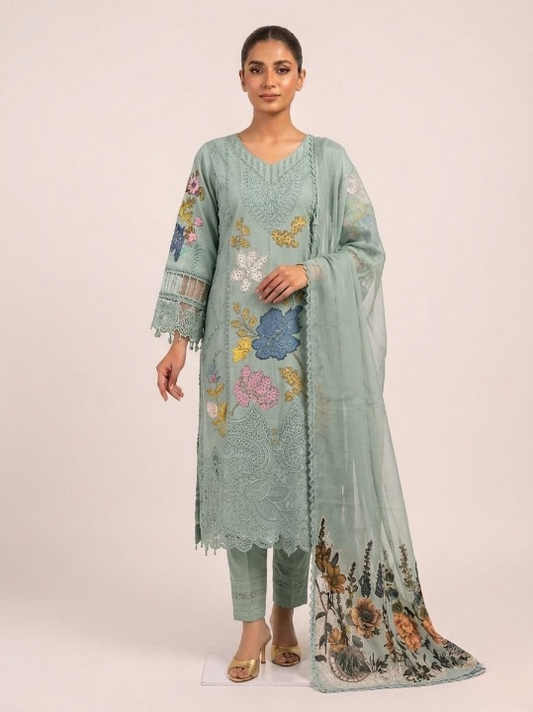 SG1478 Chikan kari Viscose Sage Green