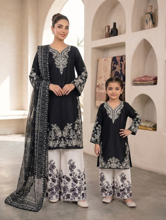SG 2153 Black Viscose Mother Daughter