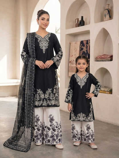 SG 2153 Black Viscose Mother Daughter