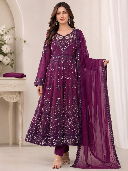SG1497 Frock Chiffon Purple