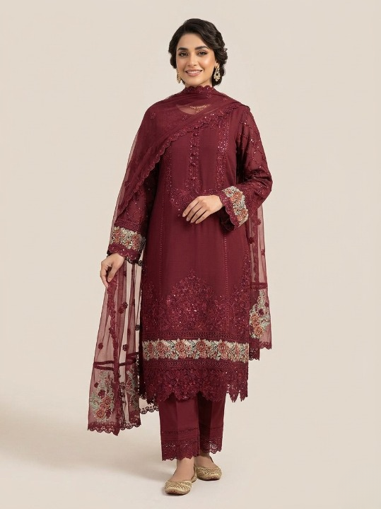 SG001 Chiffon Mehroon