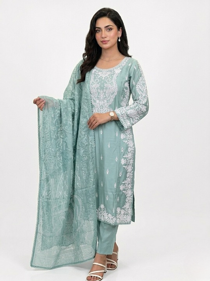 Viscose Beautiful Casual Wear 3 Piece Pista