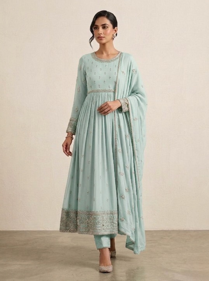 Chiffon Maxi Ice Blue