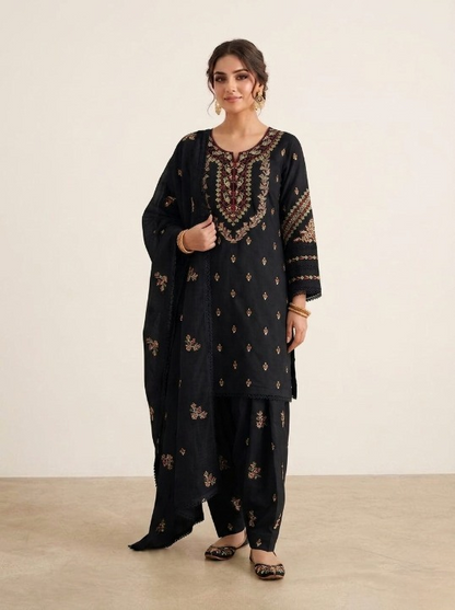 Embroidered Black 3pc Shalwar Kameez