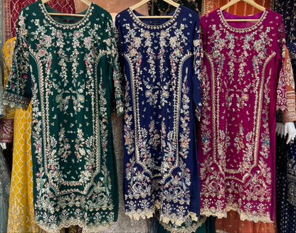 Chiffon Wedding Collection | Heavy Handwork, Sequence & Tassels with Big Flare Plazo