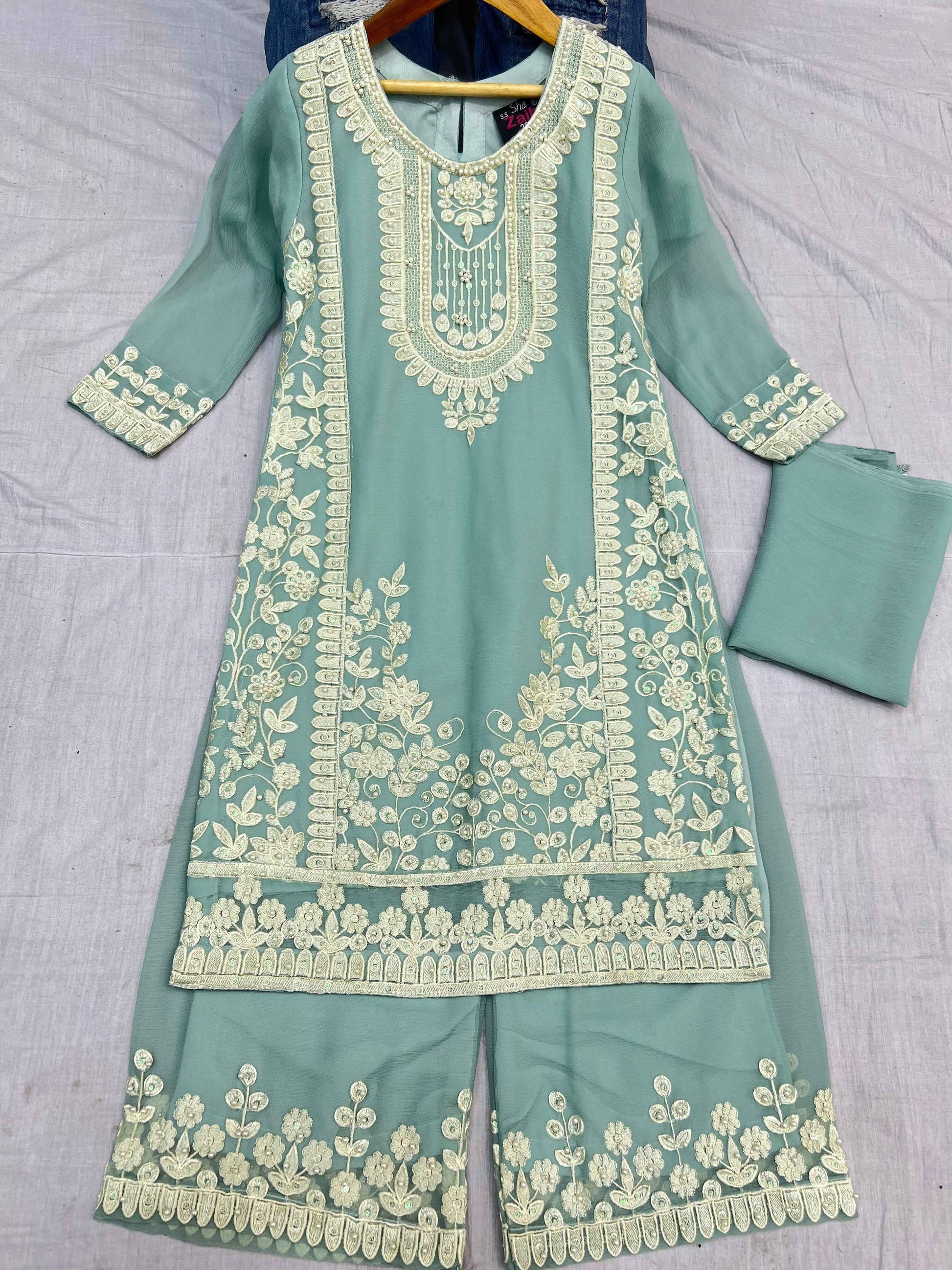 Chiffon Kids Dress With Plazo