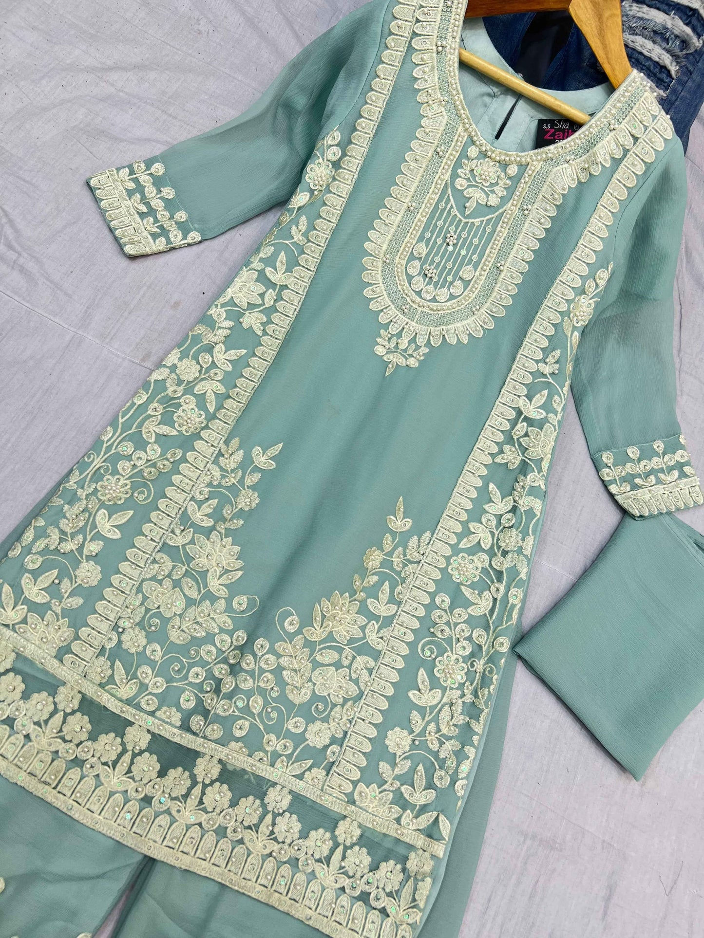 Chiffon Kids Dress With Plazo