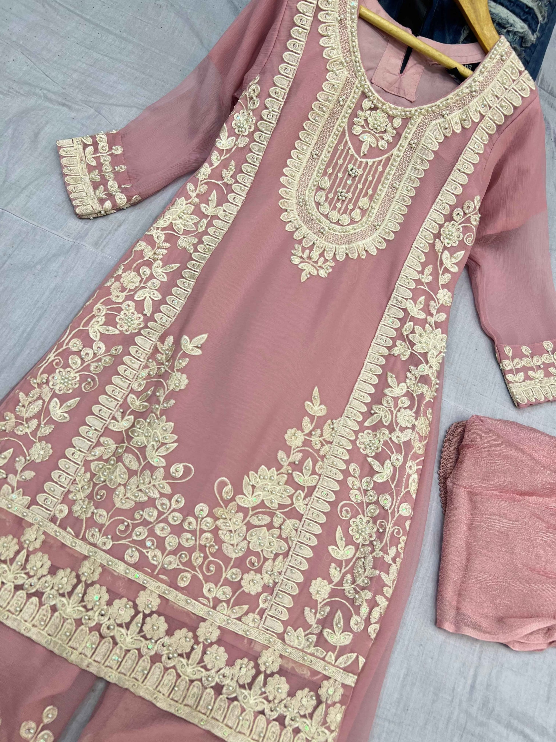 Chiffon Kids Dress With Plazo