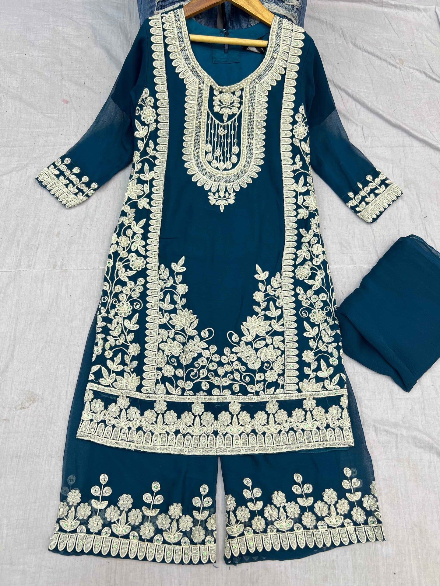 Chiffon Dress With Plazo