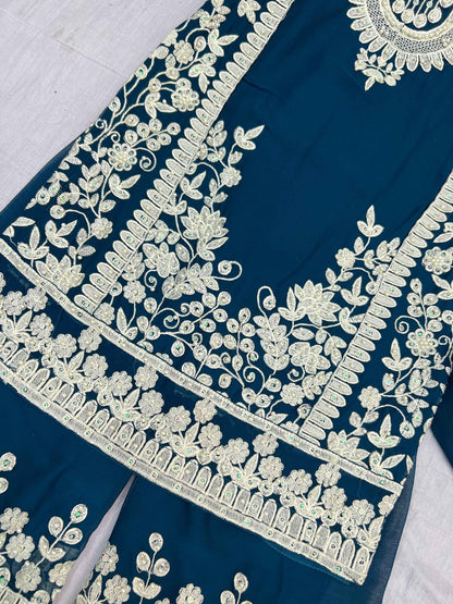 Chiffon Dress With Plazo