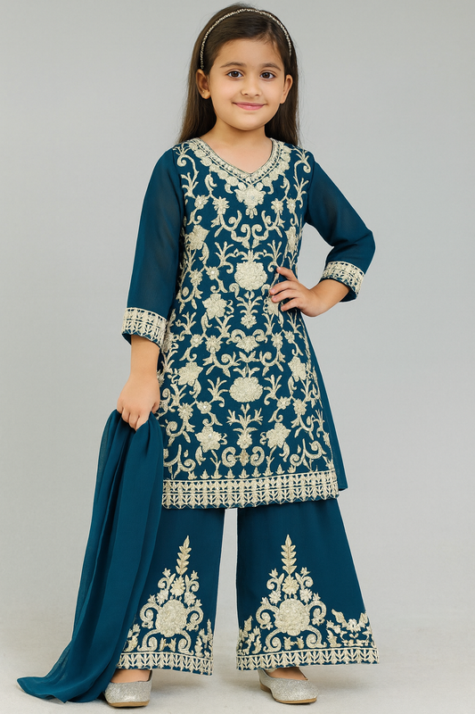 Chiffon Kids Plazo Dress