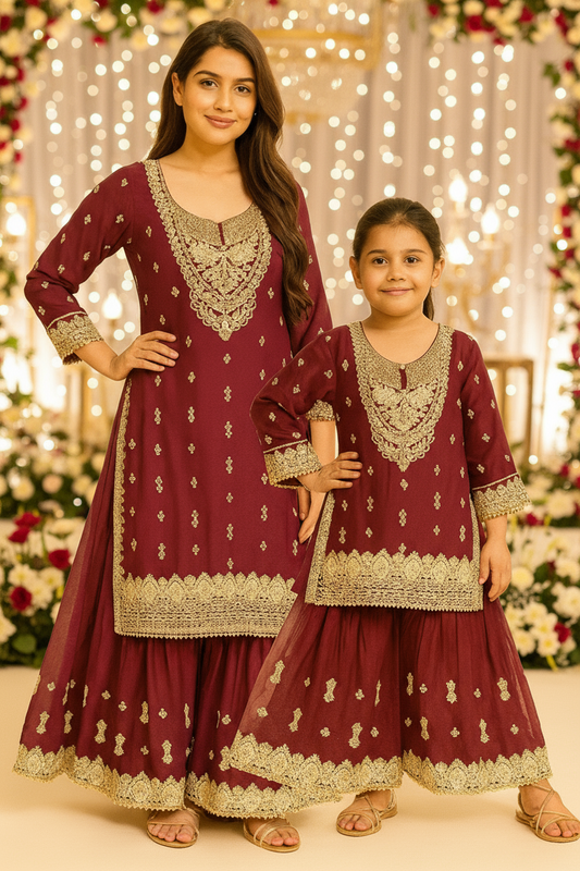 CHIFFON FABRIC Mother & Daughter Dress 2025