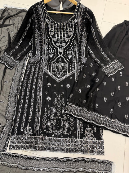 CHIFFON FABRIC 3 piece Mariah B Heavily Embroidered Dress Collection 2025