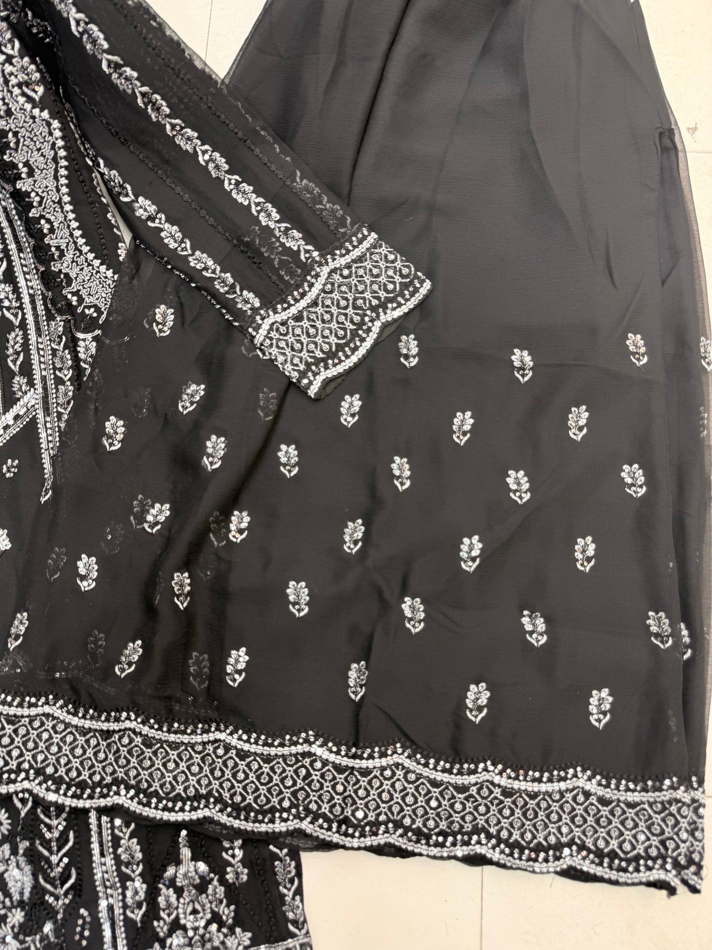 CHIFFON FABRIC 3 piece Mariah B Heavily Embroidered Dress Collection 2025