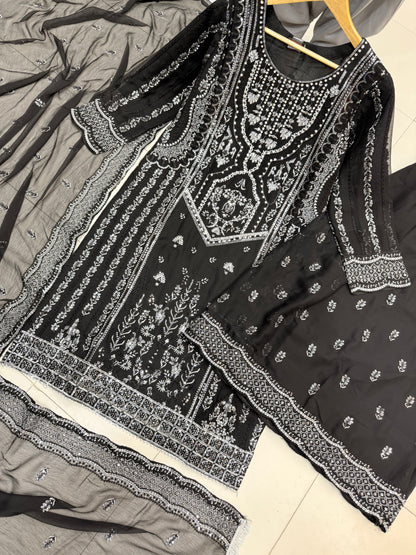 CHIFFON FABRIC 3 piece Mariah B Heavily Embroidered Dress Collection 2025