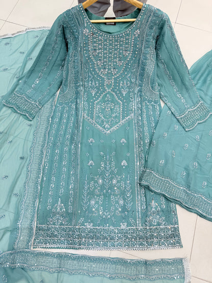 CHIFFON FABRIC 3 piece Mariah B Heavily Embroidered Dress Collection 2025