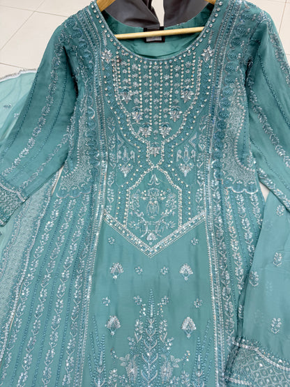 CHIFFON FABRIC 3 piece Mariah B Heavily Embroidered Dress Collection 2025