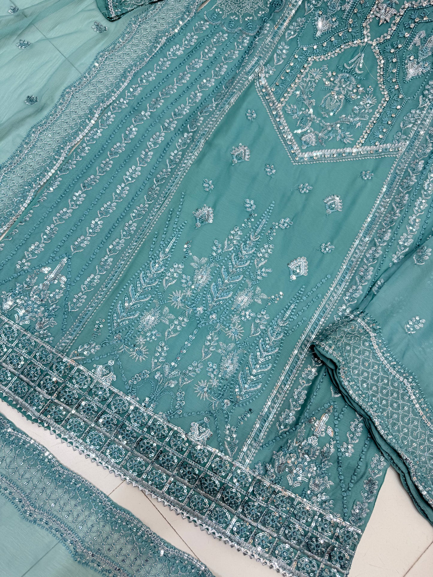CHIFFON FABRIC 3 piece Mariah B Heavily Embroidered Dress Collection 2025