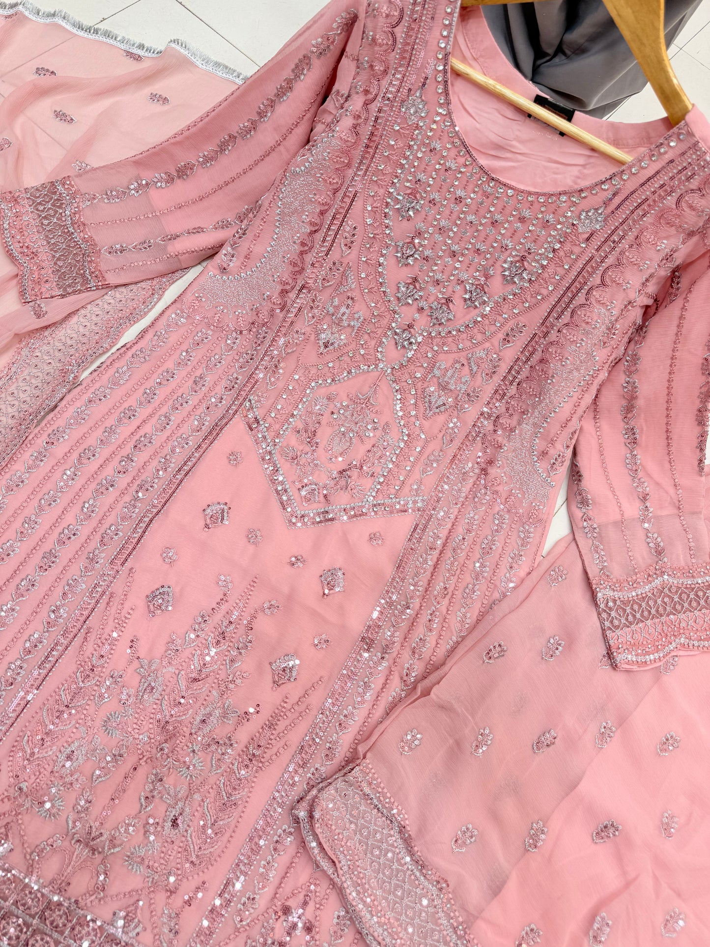 CHIFFON FABRIC 3 piece Mariah B Heavily Embroidered Dress Collection 2025