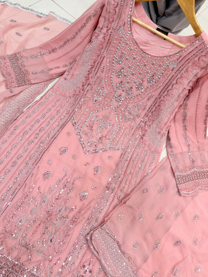 CHIFFON FABRIC 3 piece Mariah B Heavily Embroidered Dress Collection 2025