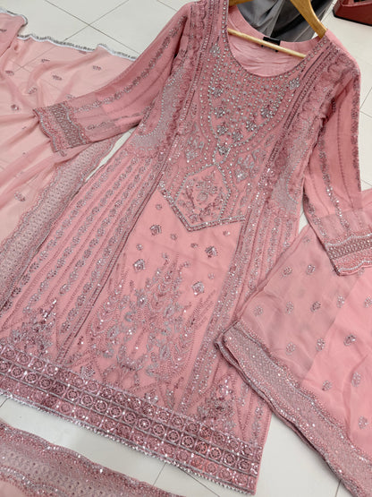 CHIFFON FABRIC 3 piece Mariah B Heavily Embroidered Dress Collection 2025