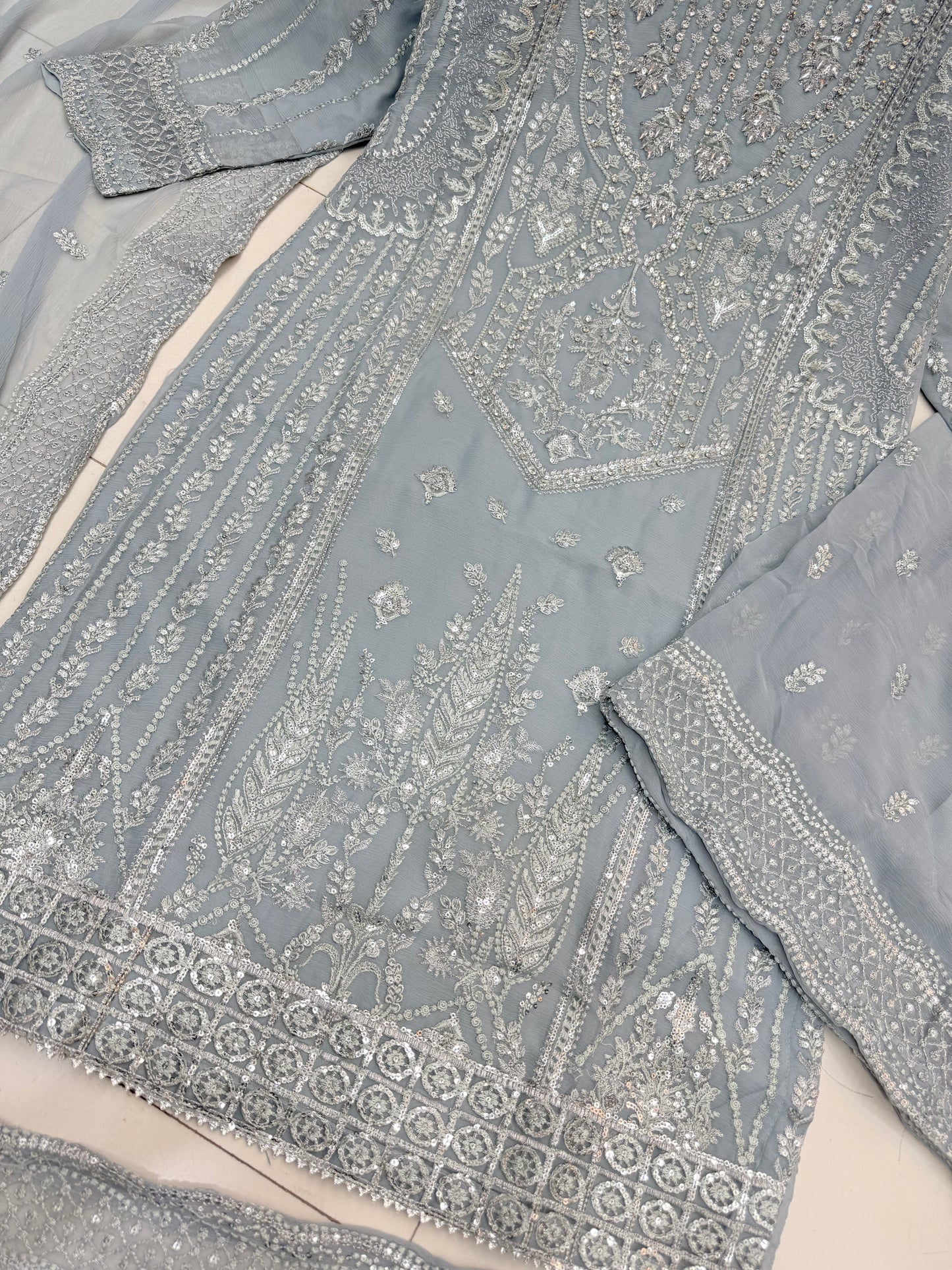 CHIFFON FABRIC 3 piece Mariah B Heavily Embroidered Dress Collection 2025