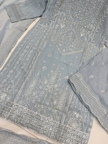 CHIFFON FABRIC 3 piece Mariah B Heavily Embroidered Dress Collection 2025
