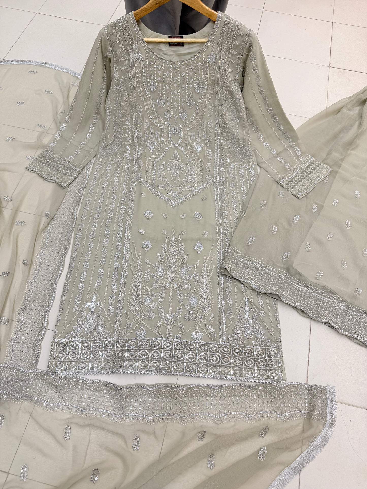 CHIFFON FABRIC 3 piece Mariah B Heavily Embroidered Dress Collection 2025