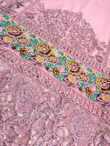 MARIAH B. Chiffon Fabric Long Shirt Heavy Embroidered Dupatta Dress 2025