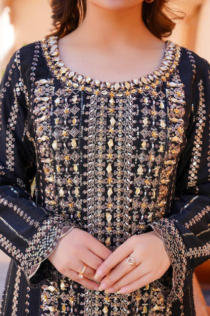 CHIFFON FABRIC Heavy Embroidered Handmade Dress 2025